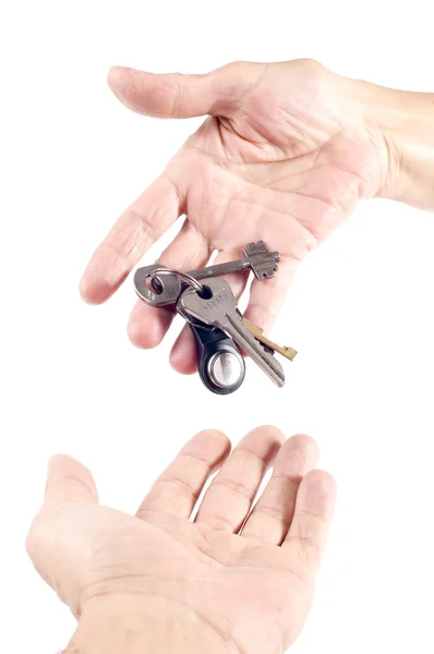 Key on hand closeup — Stock Photo, Image