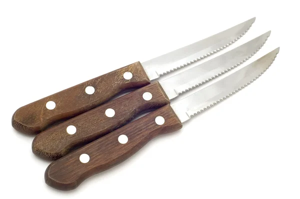 Kökskniv på vit — Stockfoto