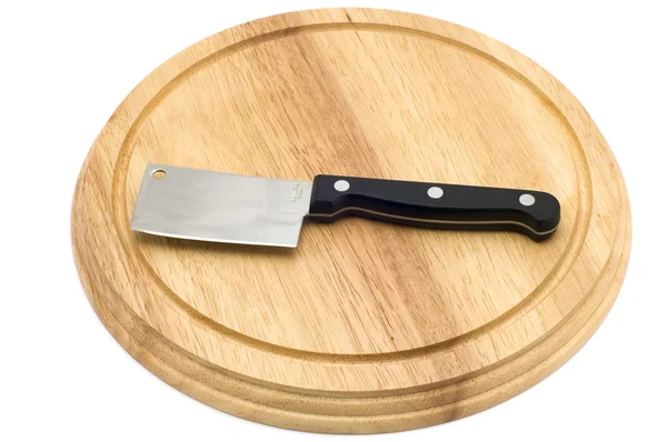 Knife for cheese on wood — Stock Photo, Image