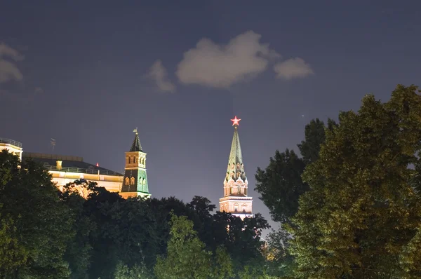 Kreml věž v noci — Stock fotografie