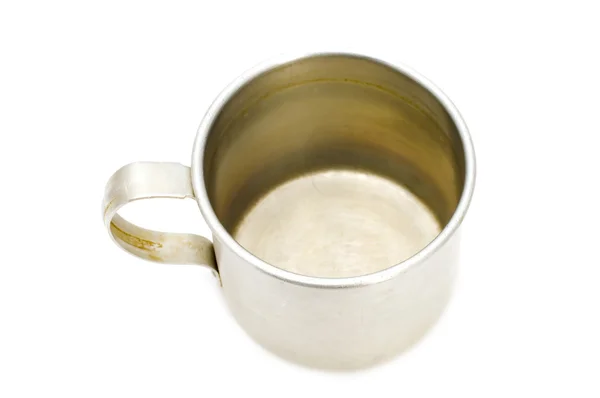 Metal mug on white — Stock Photo, Image