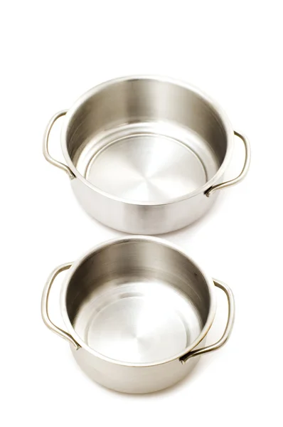 Metal pan on white — Stock Photo, Image