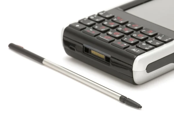 Mobiltelefon med penna — Stockfoto