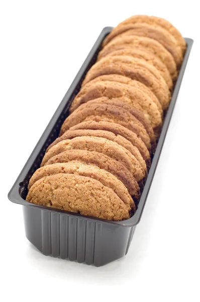 Pastelaria de aveia em caixa macro — Fotografia de Stock