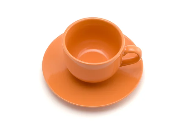 Pfirsichfarbene Teetasse oben drauf — Stockfoto