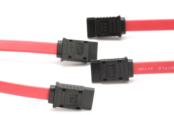 Červený kabel makro — Stock fotografie