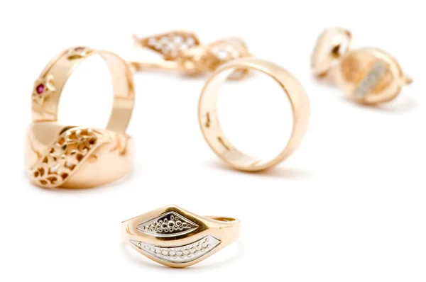 Gyűrűk és fül gyűrűk — Stock Fotó