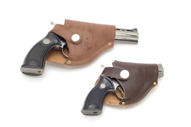 Two revolver and holster clipart
