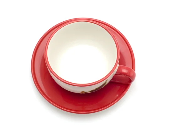Filiżanki herbaty i talerzyk na biały — Zdjęcie stockowe