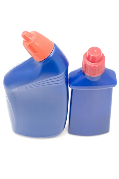 Zwei Flaschen blau aus nächster Nähe — Stockfoto