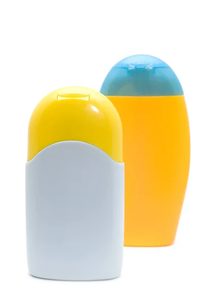 Dois frascos para shampoo — Fotografia de Stock