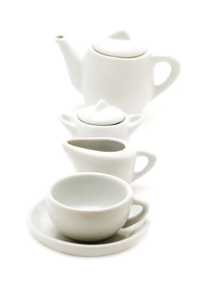 Bílý čaj služba — Stockfoto