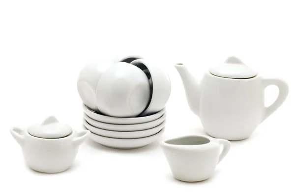 Beyaz çay takımı Kapat — Stok fotoğraf