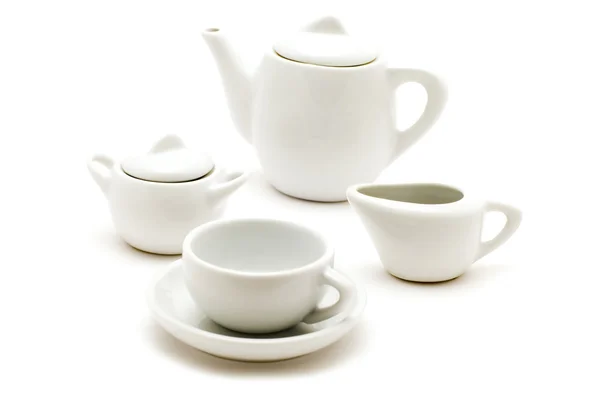White tea service closeup — Stock Photo, Image