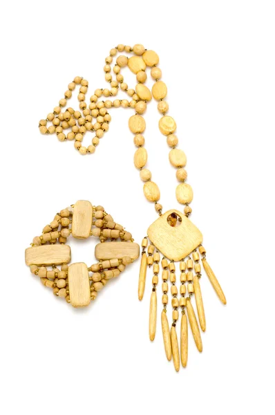 Wood beads with bracelet — Stock Photo, Image