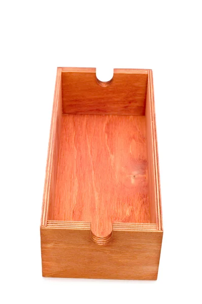Деревянная коробка на белом — стоковое фото