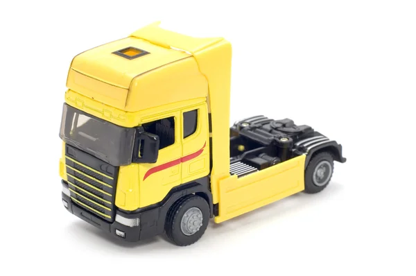 Gelber LKW auf weißem — Stockfoto