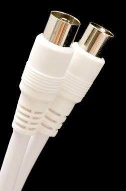 Antenna cable on black clipart