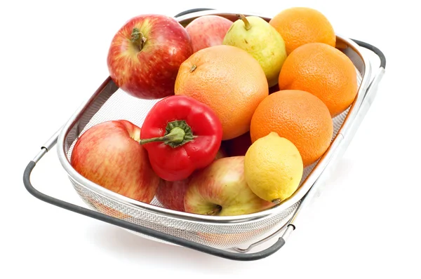 Big sieve with fruit close up — Stock Photo, Image
