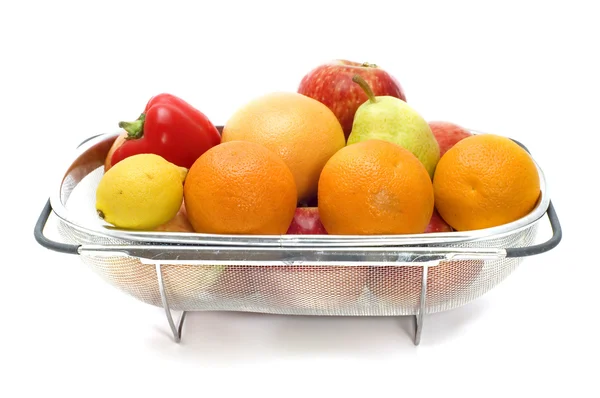 Big sieve with fruit — Stock Photo, Image