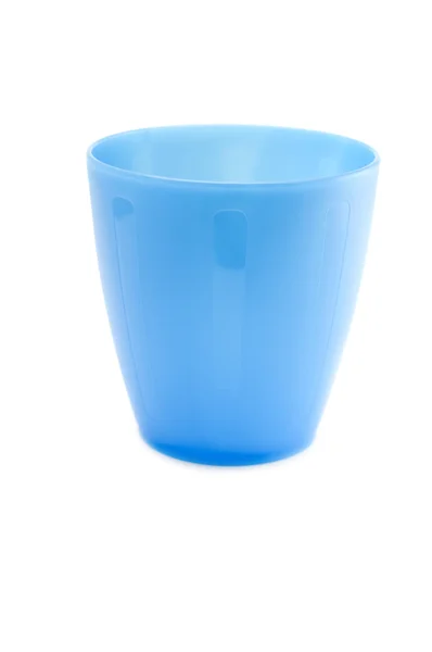Blauwe plastic beker — Stockfoto