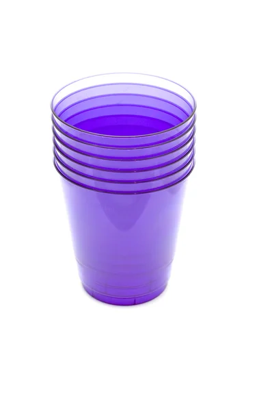 Bicchieri di plastica blu — Foto Stock