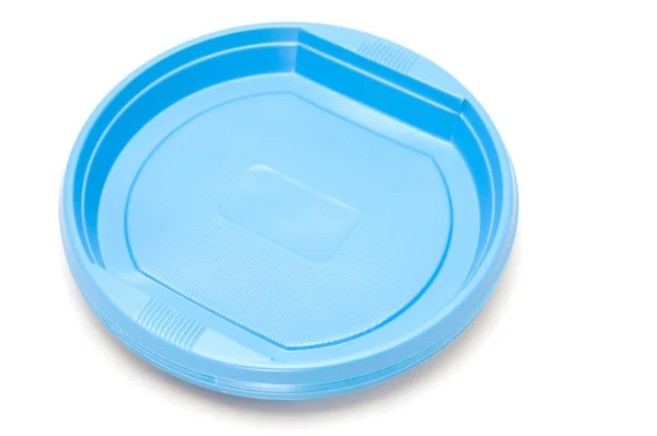 Blue plastic plate — Stock Photo, Image
