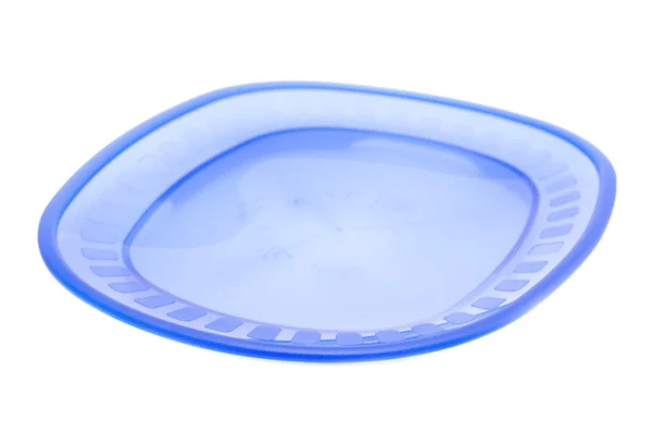 青いプラスチックの皿 — ストック写真
