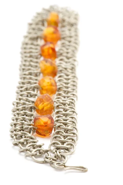 Bracelet with amber — Stock Photo, Image
