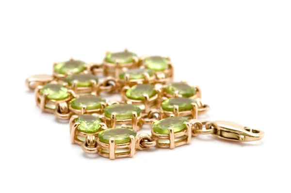 Bracelet with emerald — Stock Photo, Image
