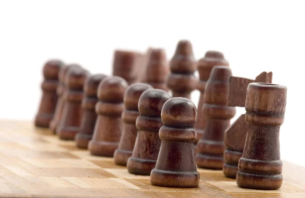 Chess bord macro — Stockfoto