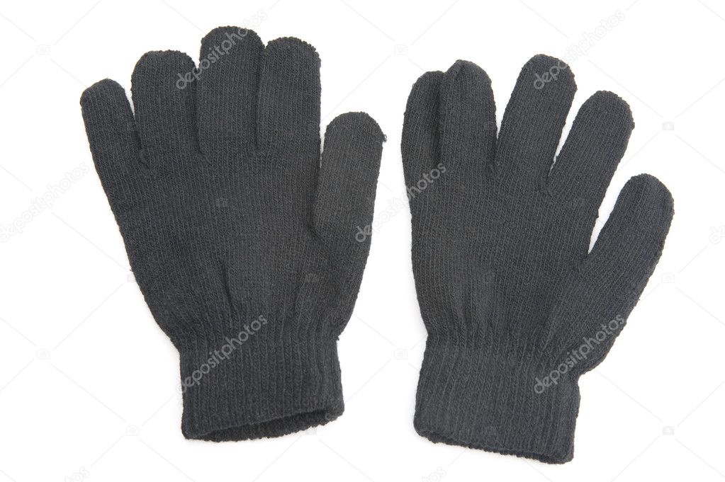 Black gloves on white
