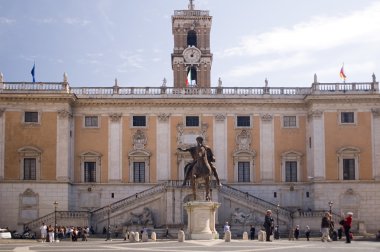 Capitol with tower in Rome clipart