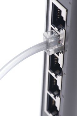 Ethernet anahtarı closeup bağlanma