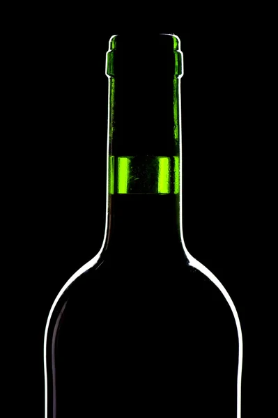 Botella en primer plano negro — Foto de Stock