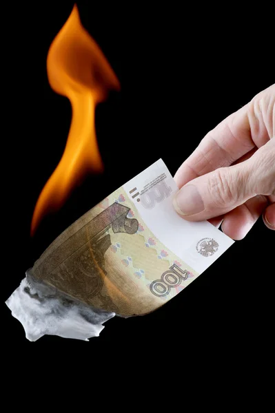 Спалювання гроші — стокове фото