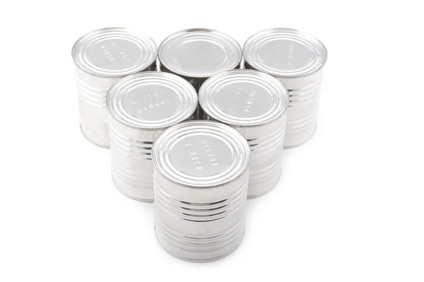 Beyaz üzerine konserve ürünleri — Stok fotoğraf