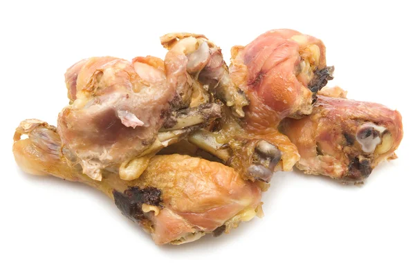 Perna de frango no fundo branco — Fotografia de Stock
