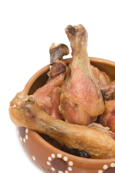 鶏モモ肉皿のクローズ アップ — ストック写真