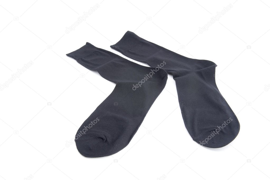 Black socks on white