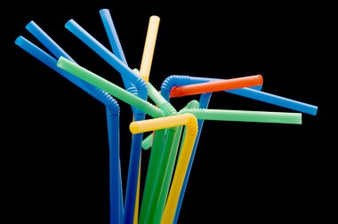 Drinking straws on black clipart