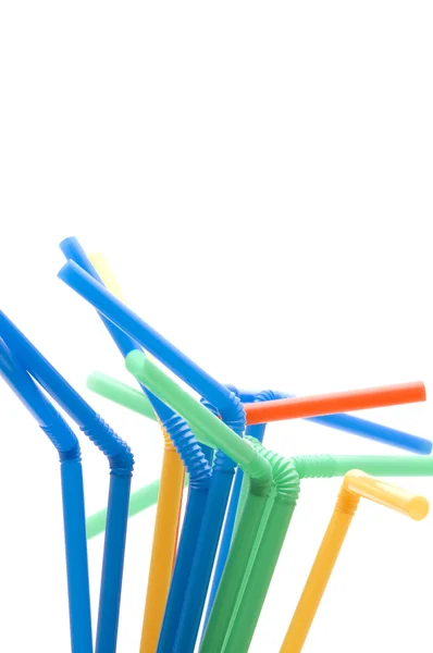 Drinking straw on white macro — Stock Photo, Image