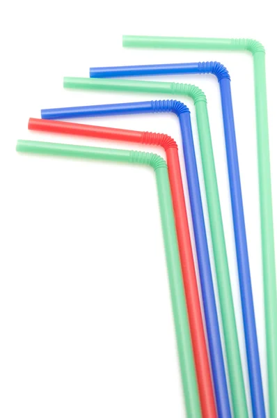 Drinking straw on white closeup — Stock Photo, Image