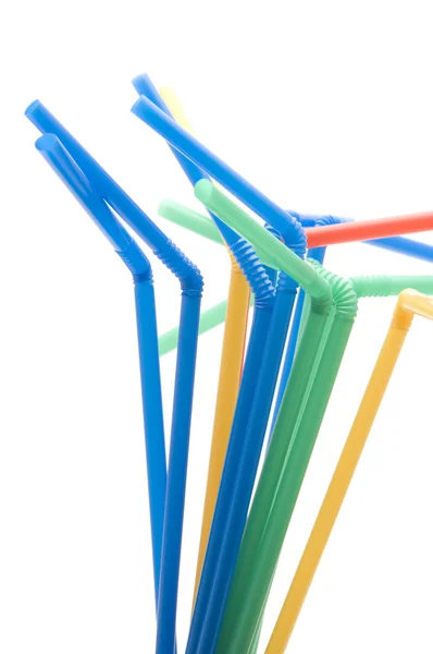 Drinking straws on white — Stock Photo, Image