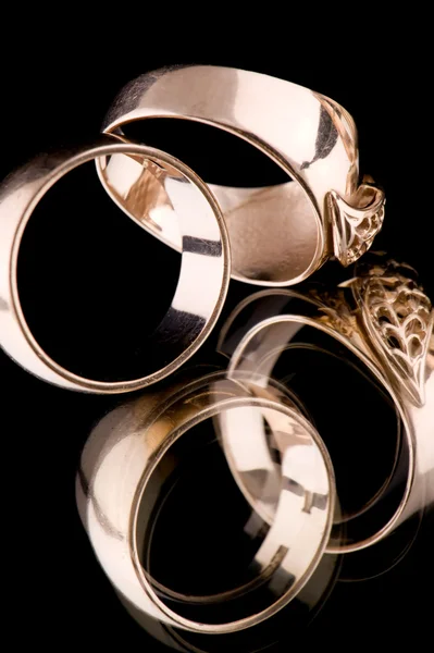 Anéis de ouro macro — Fotografia de Stock
