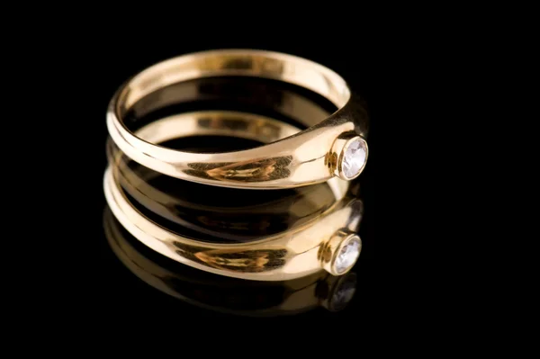 Zlaté prsteny makro — Stock fotografie