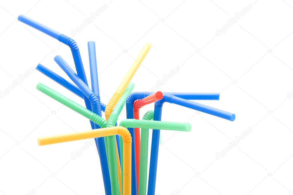 Drinking straws close up