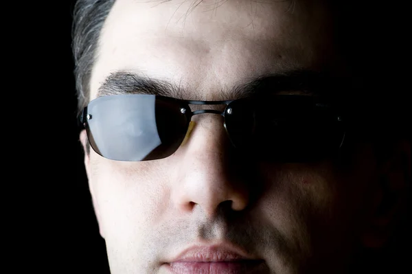 Hombre en gafas de sol macro — Foto de Stock