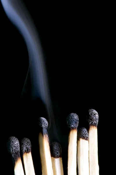 Match and smoke closeup — Stock Photo, Image