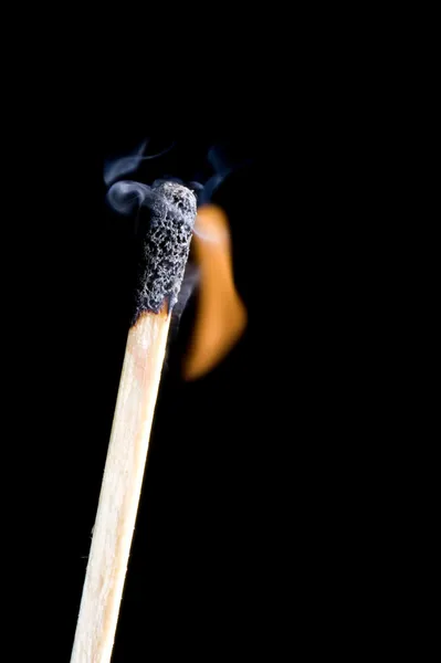 Match with flame macro — Stock Photo, Image